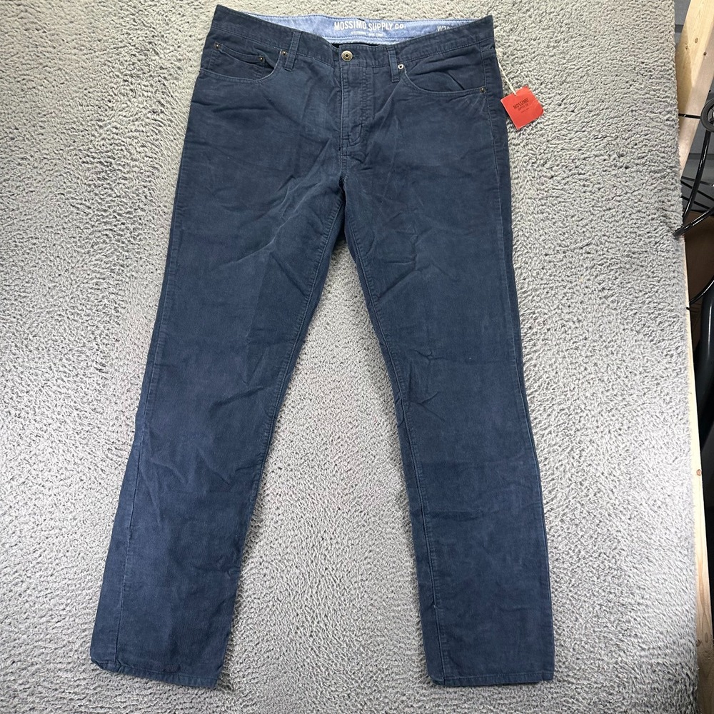 Mossimo Pant Mens 38x34 Blue Corduroy Chino Straight Leg‎ Business Career Preppy